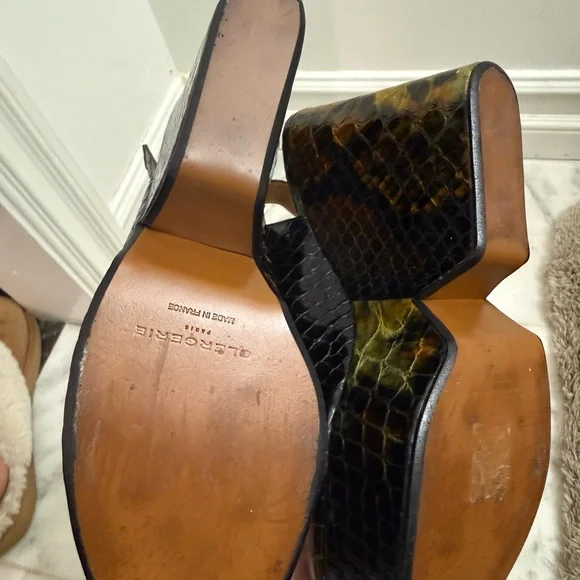 Robert Clergerie Snake Skin Platform Slingbacks - Picture 4 of 4